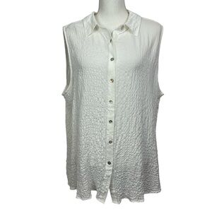 Jane + Delancey Women’s Swimsuit Cover Up Sz 2X White Gauze Waffle Sleeveless